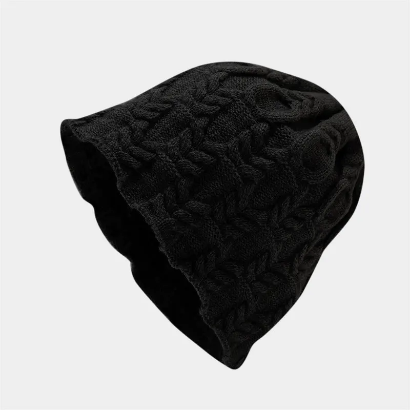 2025 осенне-зимняя хлопковая утепленная вязаная шапка с геометрическим рисунком, теплая шапка Skullies, шапка-бини для девочек и женщин 10