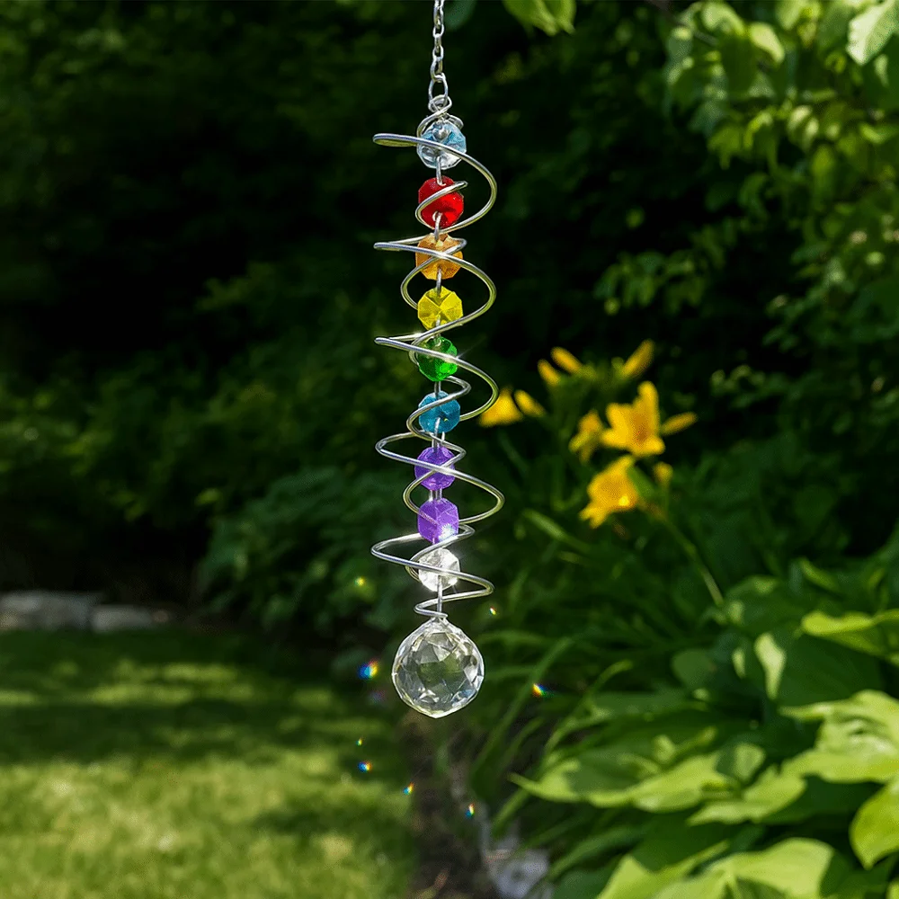 

Car Pendant 3D Crystal Rotate Sun Catcher Colorful Hangings Spinner Gazing Ball Decorative Sun Catcher Wind Chime Window