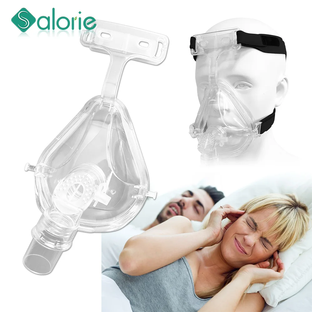 CPAP Full Face Mask Auto CPAP Breathing Machine Mask Improved Comfort Anti Snoring Relief Sleep Apnea Respirator Accessories