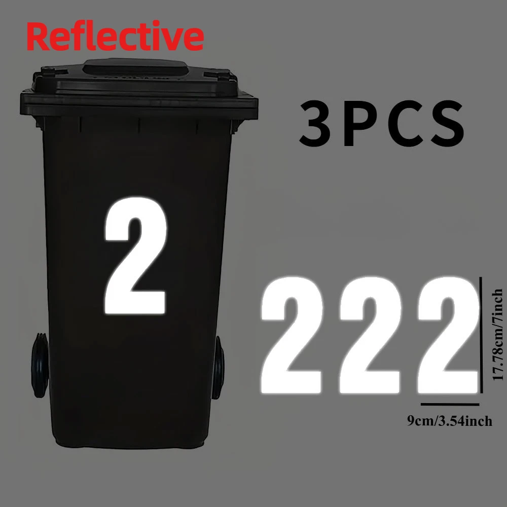 3 stks/vel 0 Tot 9 Nummer Reflecterende Bin Stickers Waterdicht voor Dumpster Garage Kantoor Parkeren zelfklevende Vinyl Decals