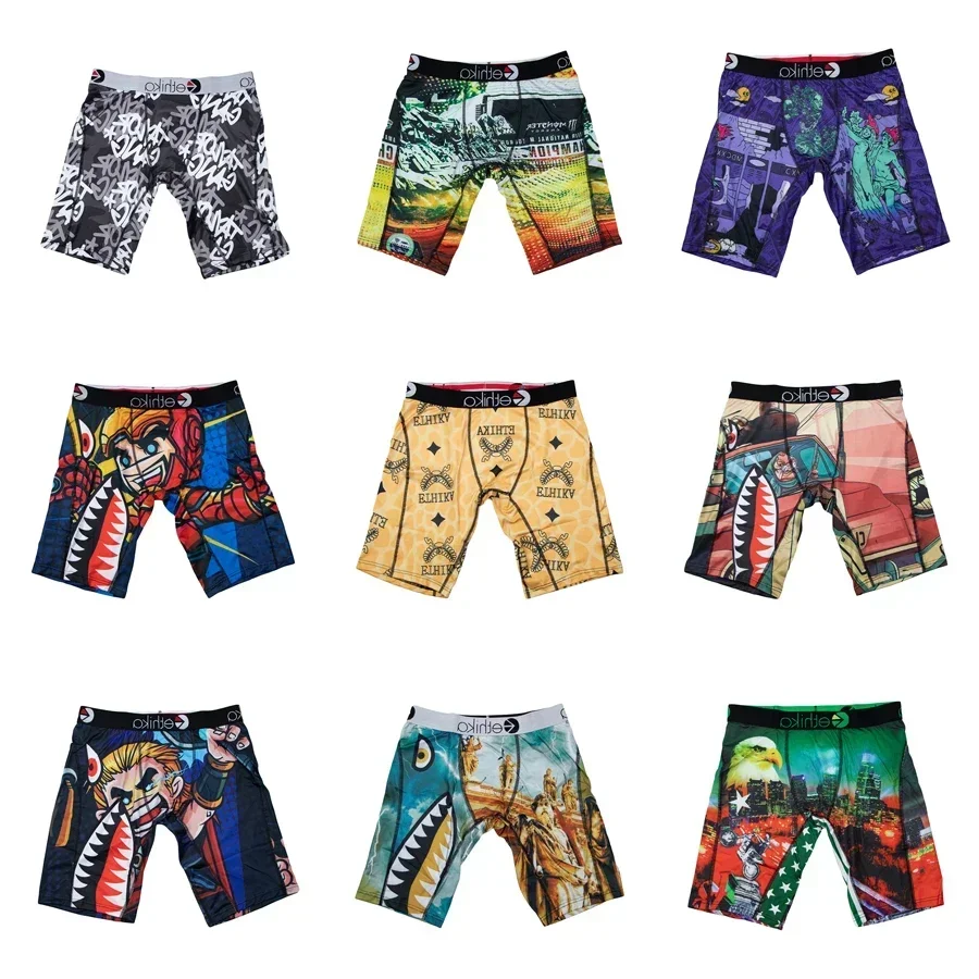 1Pcs Sexy Men Underwear Boxers Breathable Mens Underpants Fashion Printed Men's Panties Plus Size L-XXXL Man Trunks Boxer Briefs