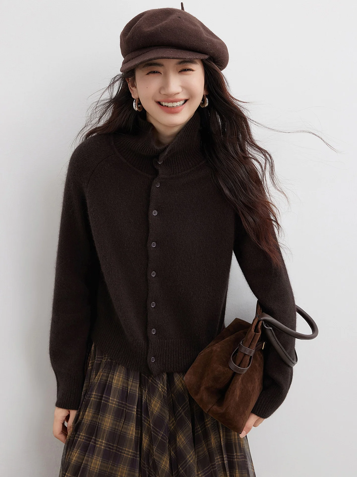 Sweter damski z dzianiny w stylu retro, przyjazny dla skóry, długi rękaw, kolorowy, modny, zimowy, uniwersalny, casualowy top.