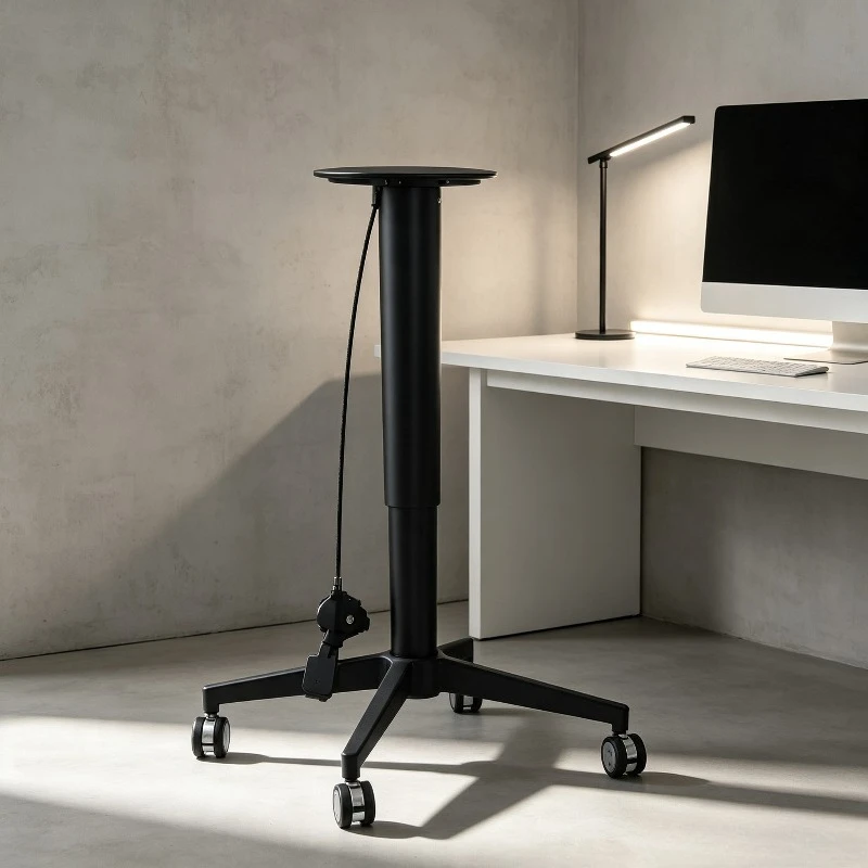 Swivel Chair Base 4-Star, Height Adjustable Cross Legs Stand for Office Desk Stool, Durable Aluminum Furniture Parts Frame.