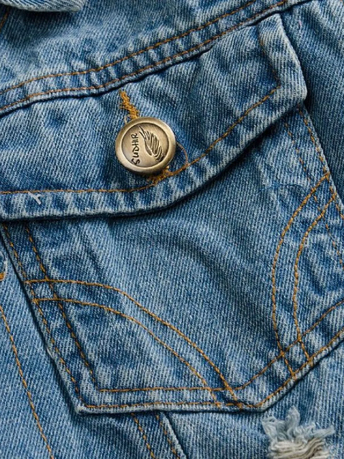 

Мужской ковбойский жилет большого размера, джинсовая майка с дырками, молодежная верхняя одежда обычного кроя Faion ort Sve