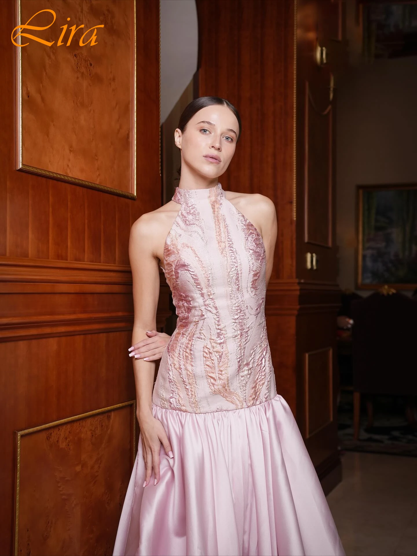 

Customized A-Line Halter Sleeveless Elegant Formal Evening Dress Delicate Bespoke Occasion Gowns Fashion Modern Prom Dress