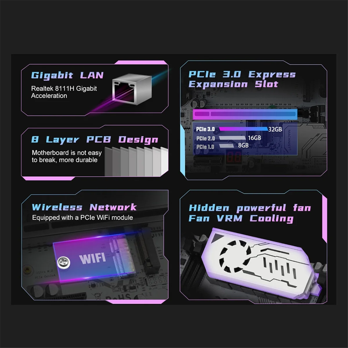 اللوحة الأم RISEN X99 K9 LGA 2011-3 VRM مروحة تبريد تدعم 4X DDR4 RAM يدعم وحدة المعالجة المركزية من سلسلة Xeon E5 V3/V4/Core 17 Series CPU