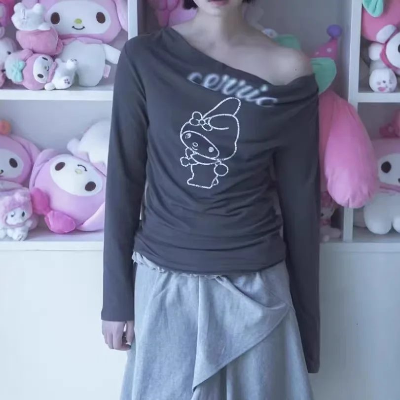 

Новая повседневная футболка с длинным рукавом, с принтом-надписью, без воротника, из хлопка, унисекс, весенняя модная модель