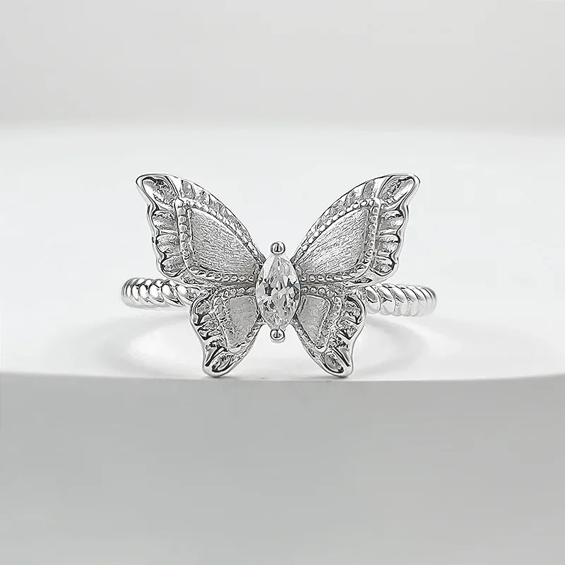 S925 Pure Silver Plant Series Goolar Dreamy Butterfly Ring, Fashionable, Versatile, and High End Ring