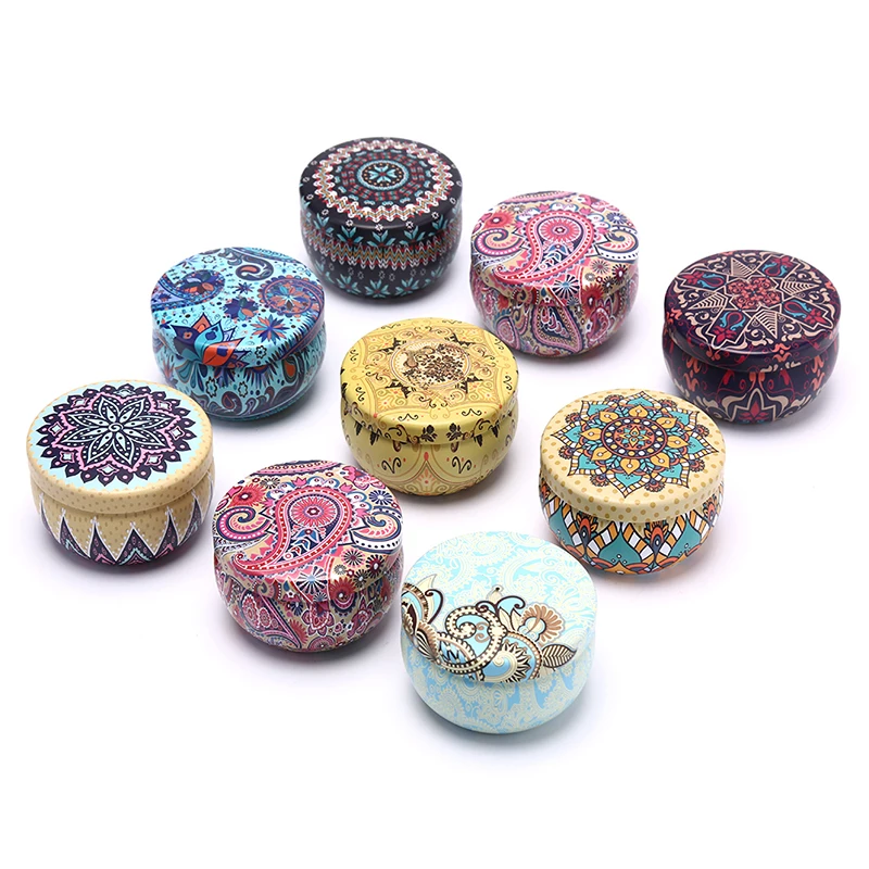 1PCS Retro Floral Tin Can Lovely Mini Gift Jewelry Tin Box Cookie Candy Tea Storage Box Candy Gift Case