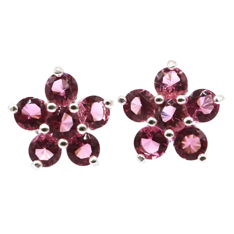 

Buy 4 Get 1 Free 12x12mm Jazaz 2g Flower Violet Tanzanite Blue Turquoise Pink Tourmaline Real 925 Solid Sterling Silver Earrings