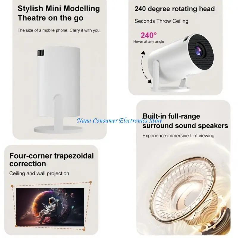 

Мини-проектор G7NE USB-соединение Вращающийся объектив Многофункциональные сценарии применения