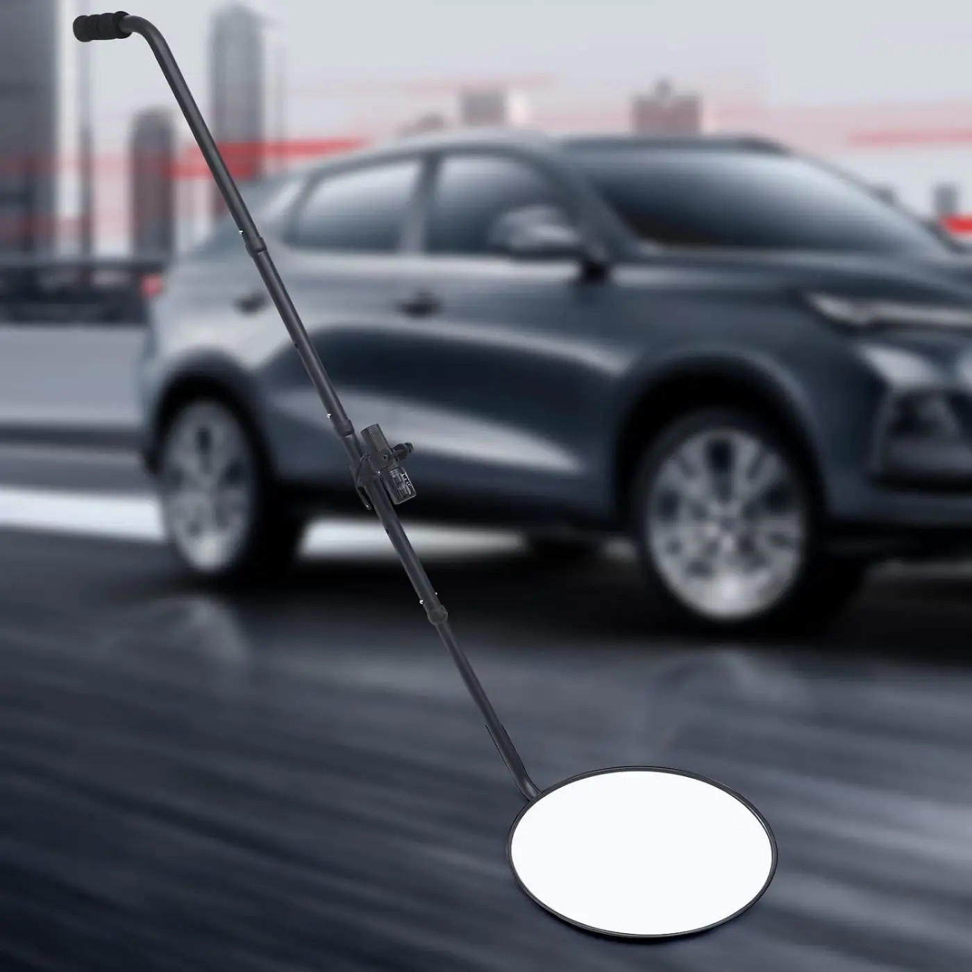 Under Vehicle Inspection Security Mirror Retractable Convex Mirror With Wheels Telescoping Handle And