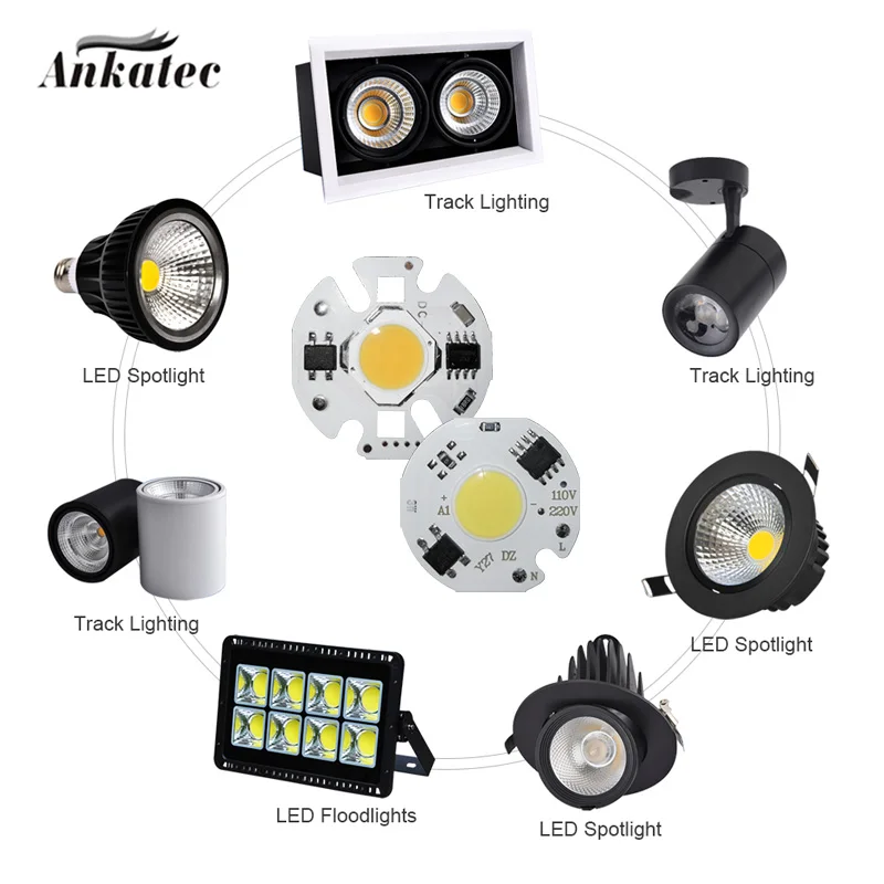 5 sztuk czip LED COB lampa 3W 5W 7W 10W 12W AC110V 220V wejście inteligentny IC dla DIY reflektor LED kryty downlight spotlight