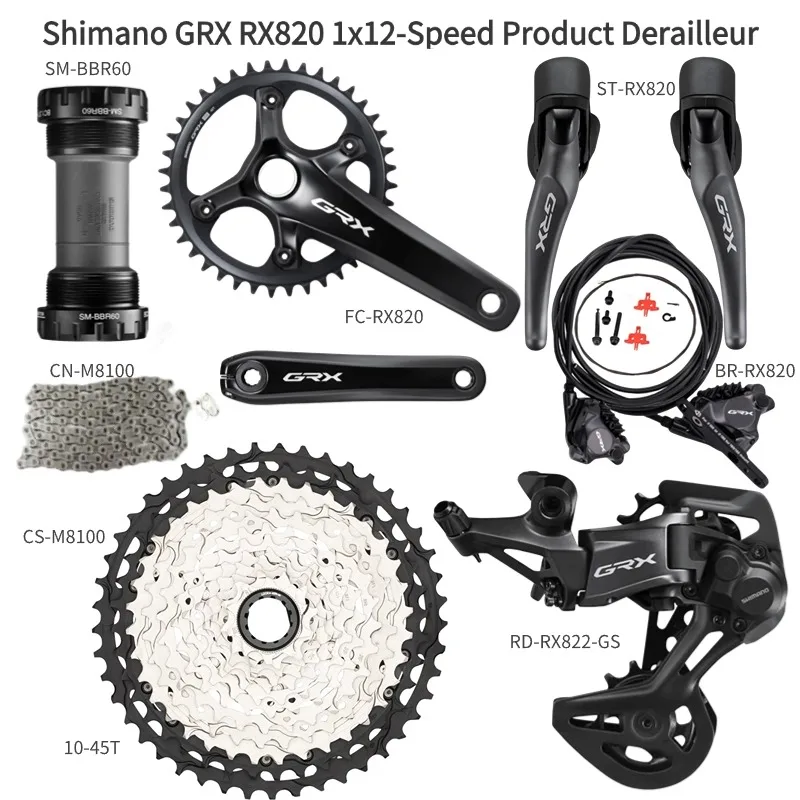 Shimano GRX RX820 1x12 Speed RX820 Groupset Road Bike Groupset 170