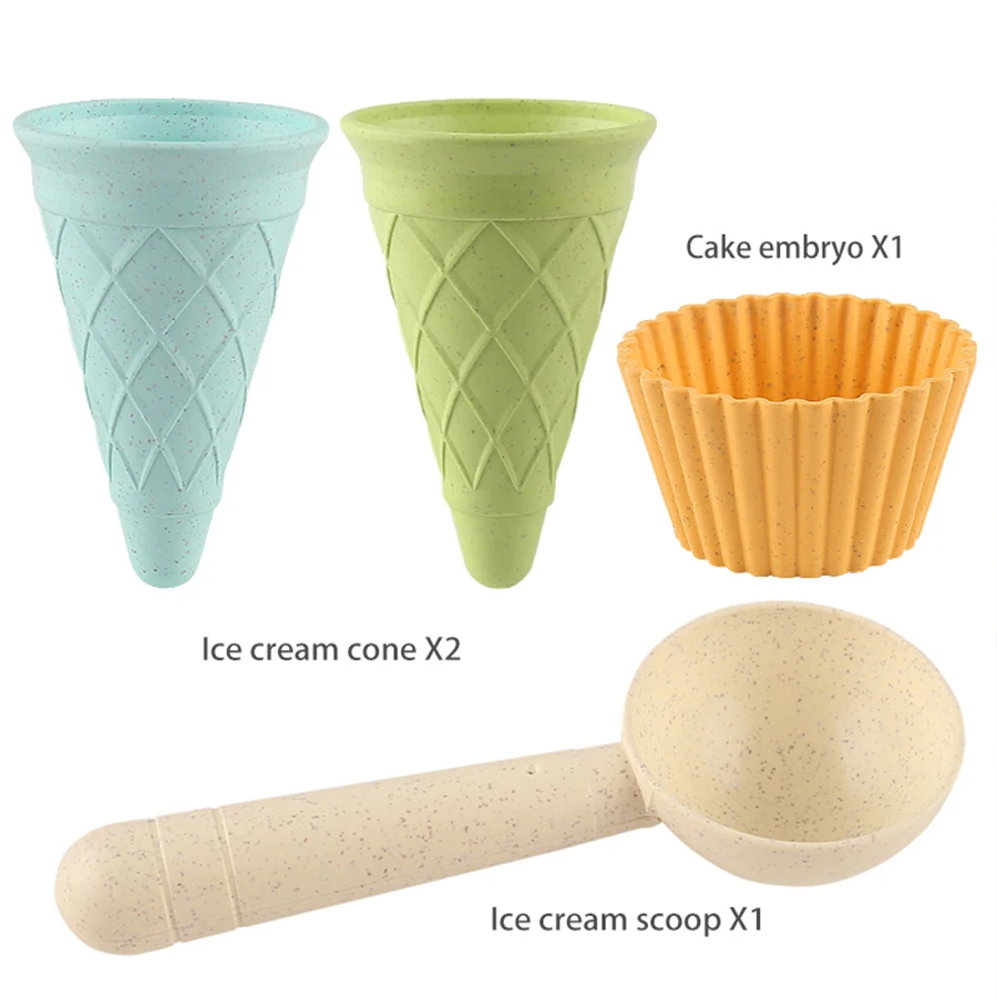 مجموعة من القالب البلاستيكي الأصفر للآيس كريم ، الآيس كريم ، الآيس كريم ، الآيس كريم ، الكأس ، لعبة الشاطئ ، 4 قطع #3