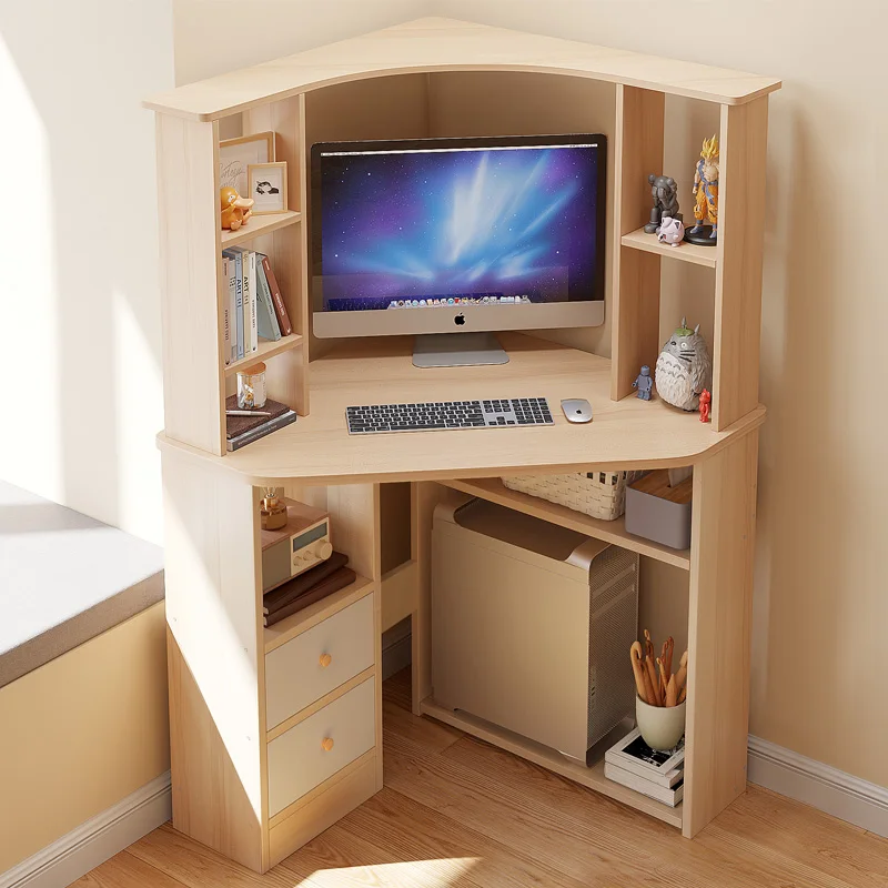 Household computer desk, bedroom against the wall, corner table, desk, High Quality