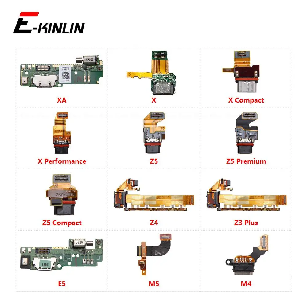 Power Charging Connector Plug Port Dock Board Flex Cable For Sony Xperia XA X M5 M4 E5 Z3 Z4 Z5 Compact Premium Plus Performance