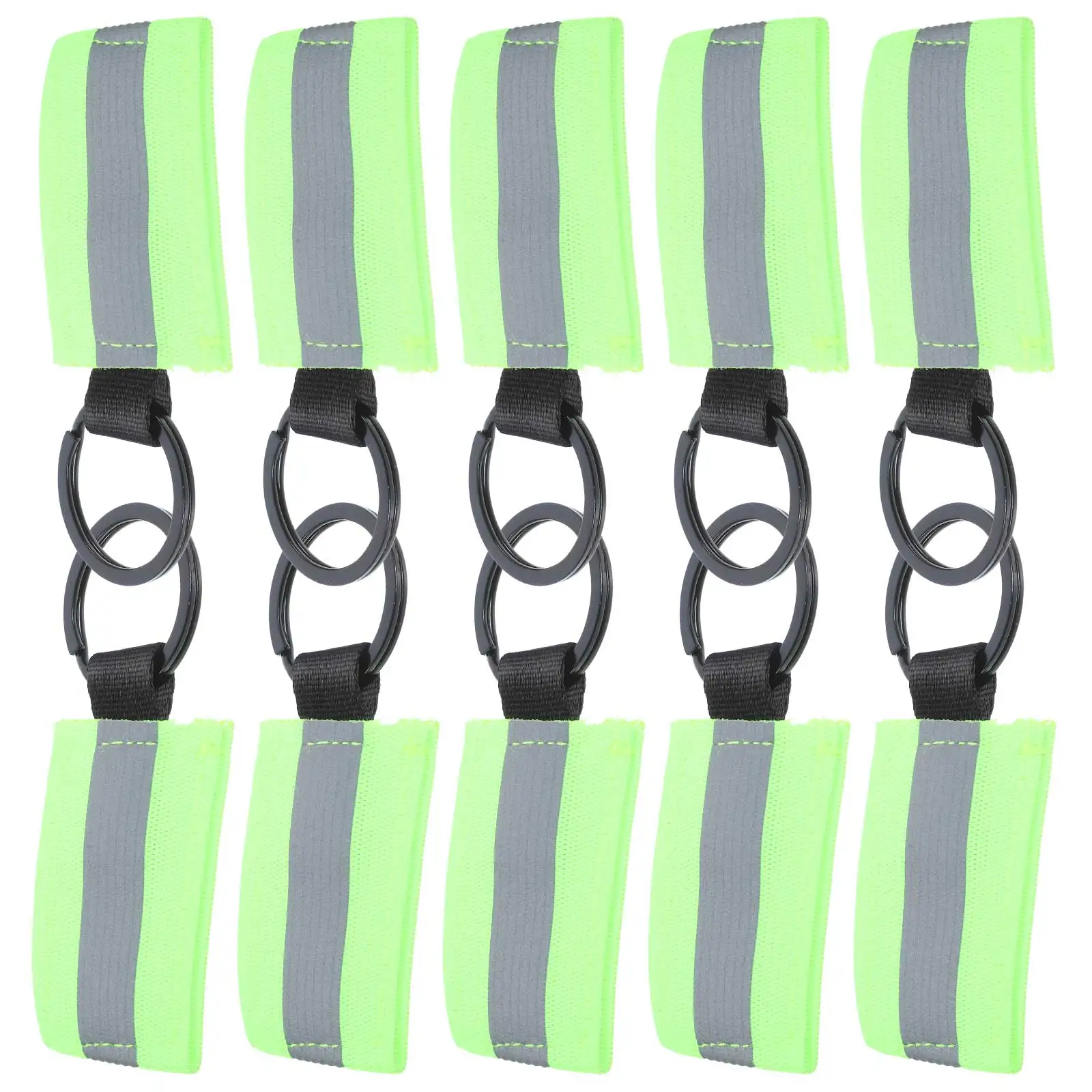 

10pcs Reflective Keychain Tags Double-Sided Safety Pendants For Backpacks Keys Bikes Handbags Night Cycling Warning Gear