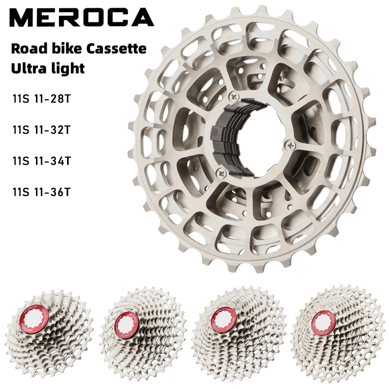 

MEROCA Road Bike 11v Cassette 11 Speed Sprocket Bicycle Ratchet Freewheel HG 11S Relationship Ultralight 28/32/34/36T Hollow Out