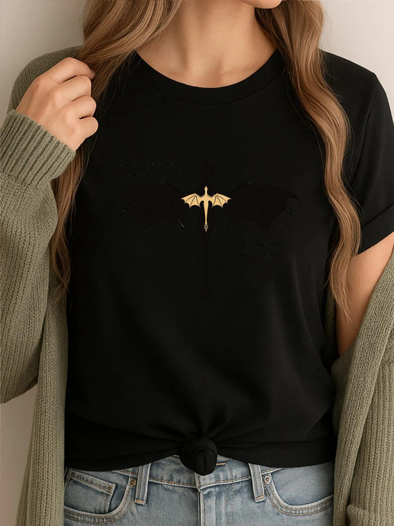 أحدث تي شيرت مطبوع Tairn Andaman مع قمصان اقتباس جرافيك تي شيرت نسائي بسيط مريح