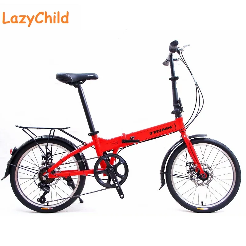 WOLFACE New Adult Folding Bicycle Disc Brake Variable Speed Bicycle Men's And Women's 16 Inch 20 Inch Aluminum Alloy Bicycle