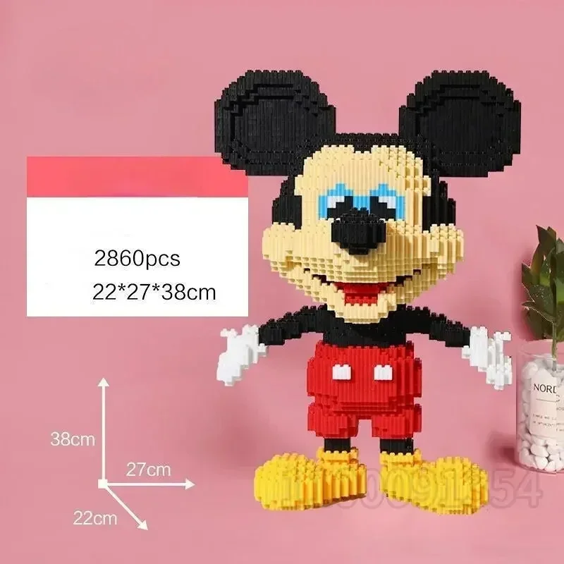 Disney Mickey Blocks Educational Toys Small Particles Assembled Model Desktop Furnishings Children's Collection Gift