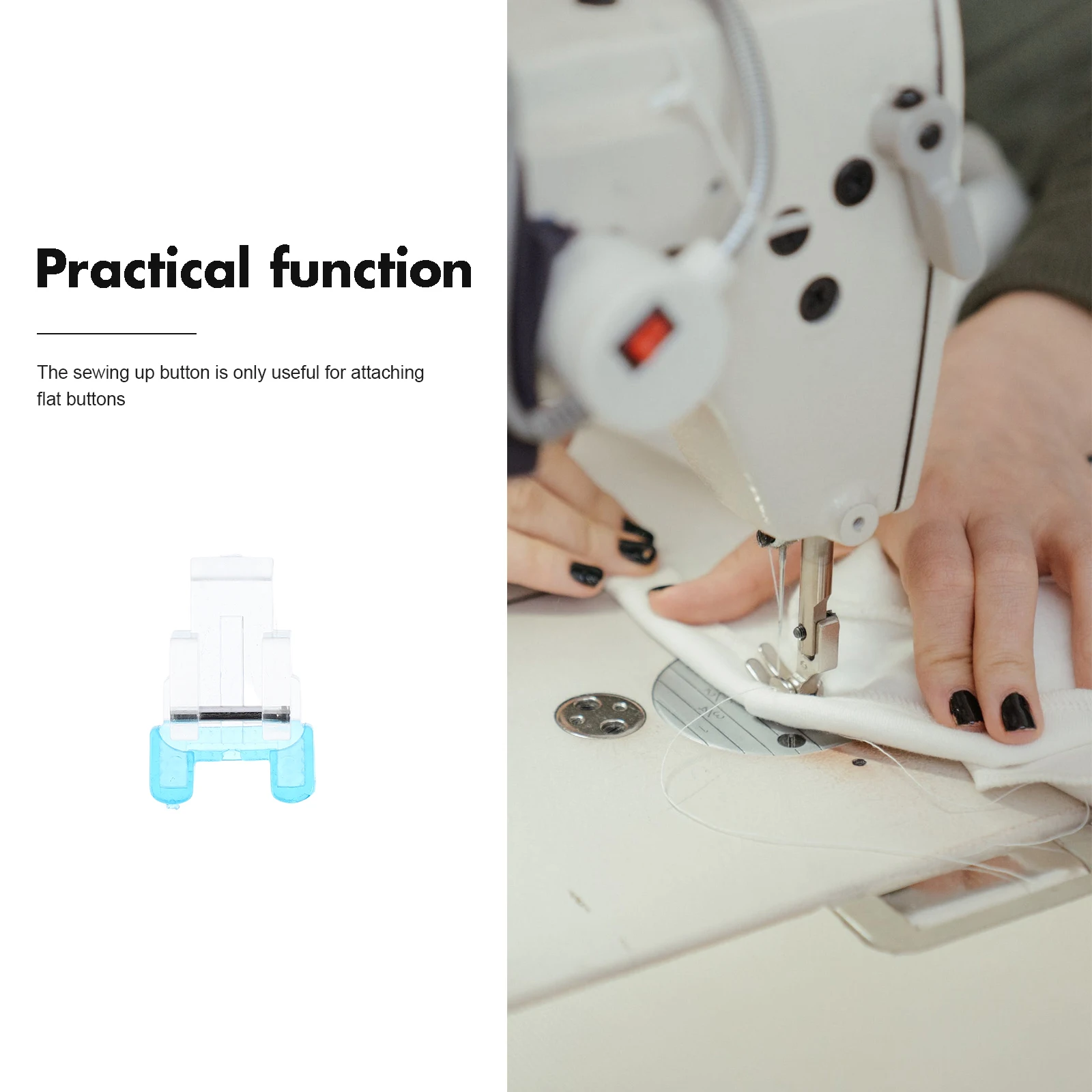 قطعة قدم الضغط على زر بلاستيكي معدني متين لمعظم ماكينات الخياطة المنزلية سهلة الاستخدام ولا حاجة إلى مفك براغي #2