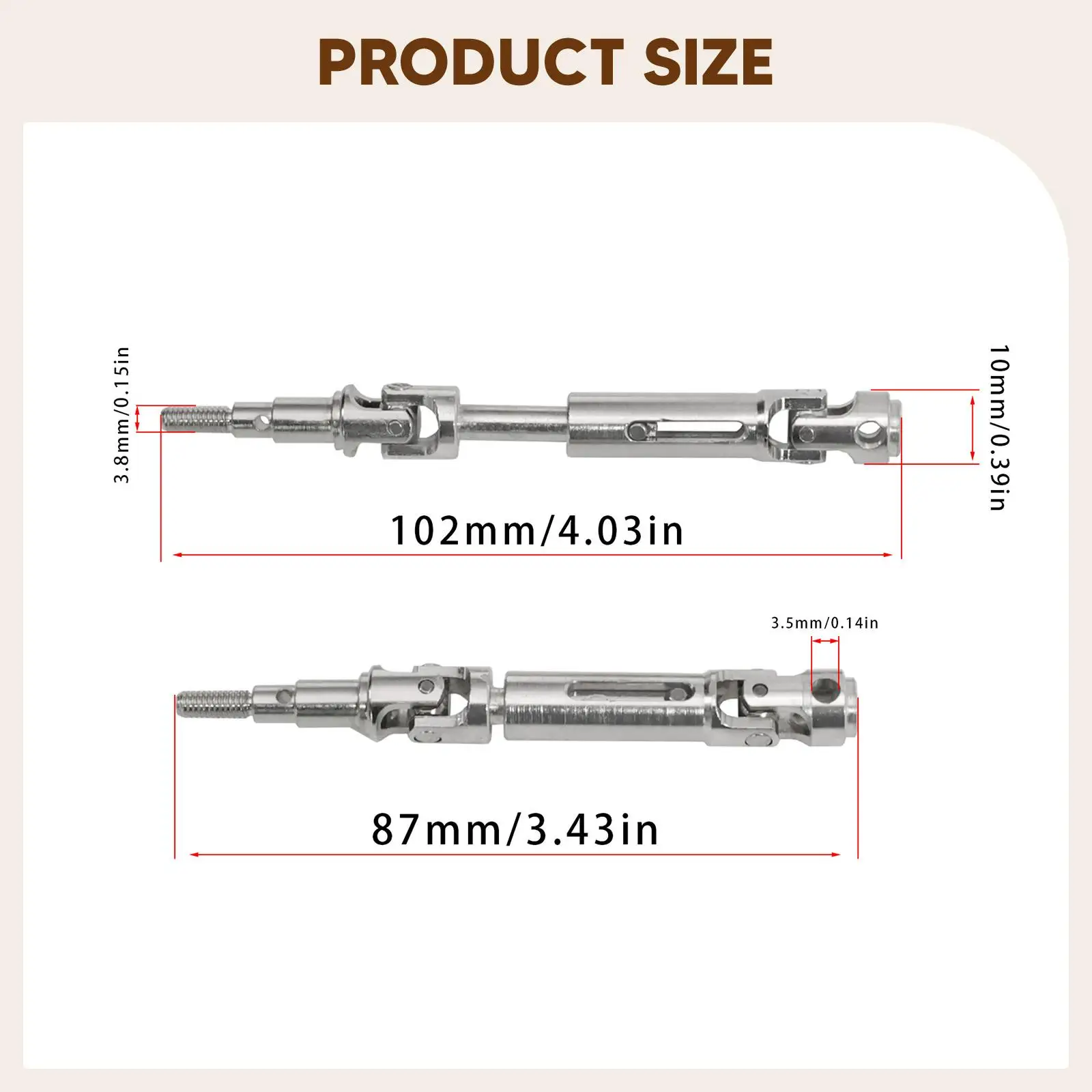 Metal Rear Drive Shaft Telescopic Transmission Upgrade for 1 14 RC Car Crawler Truck Vehicle Axles Accessories