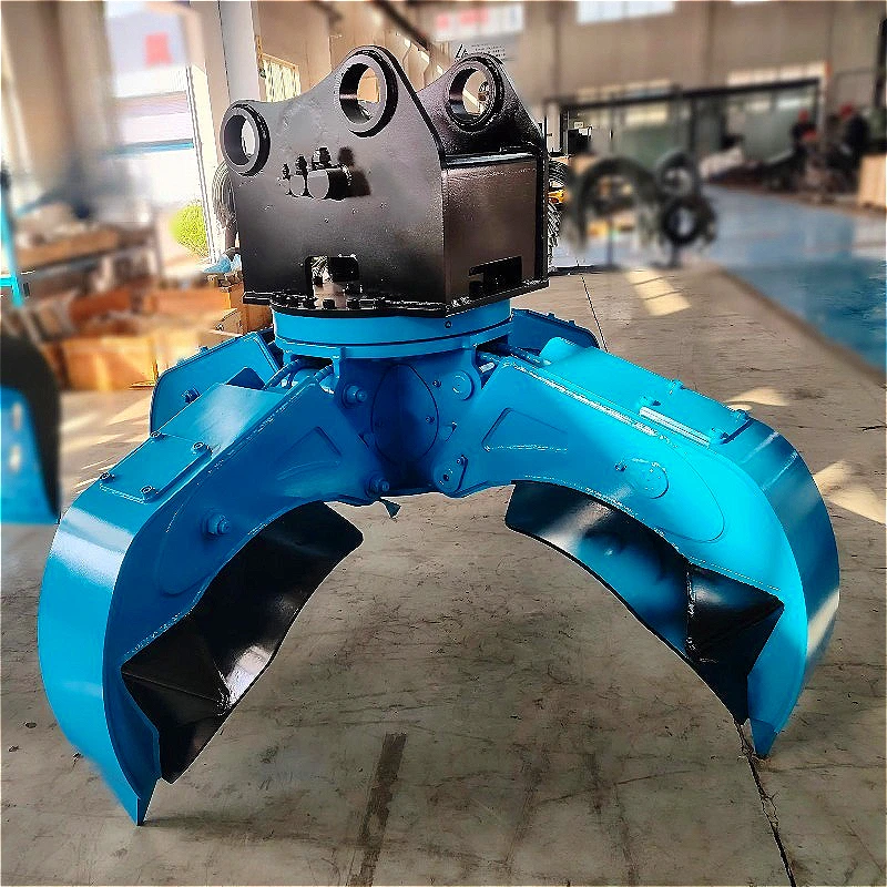Multi Tine Orange Peel Claw Rotating Design For Demolition Site Cleanup Rock Scrap Customized Orange Peel Style Hydraulic Grab