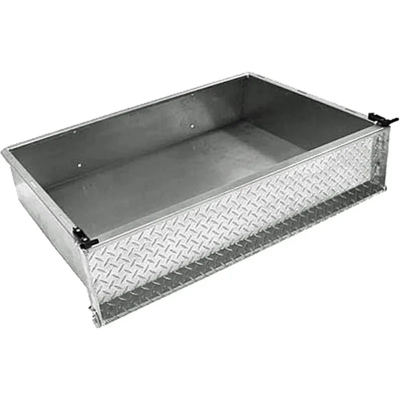 Golf Cart Cargo Box | Universal Fit | Compatible with Club Car, EZGO, Yamaha and Other Makes & Models | Aluminum Diamond Plate
