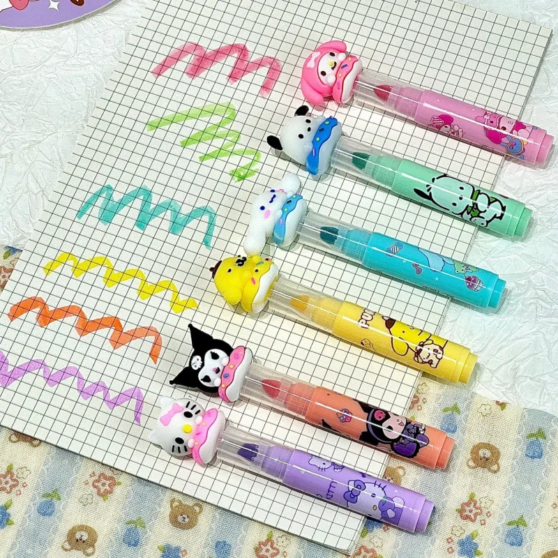 

36 pcs/lot Sanrio Kawaii Animal 6 Colors Highlighter Pen Cute Drawing Marker Pens Fluorescent Pen Office School Supplies