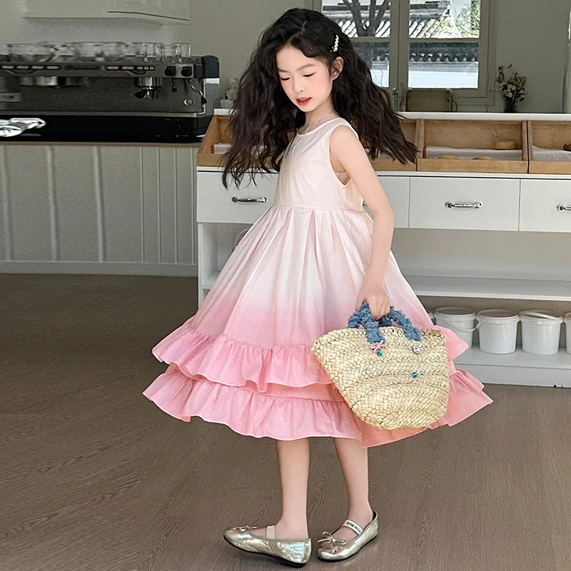 Kids Summer Dress Sweet baby children girls new style thin pretty toddler kids summer fashion