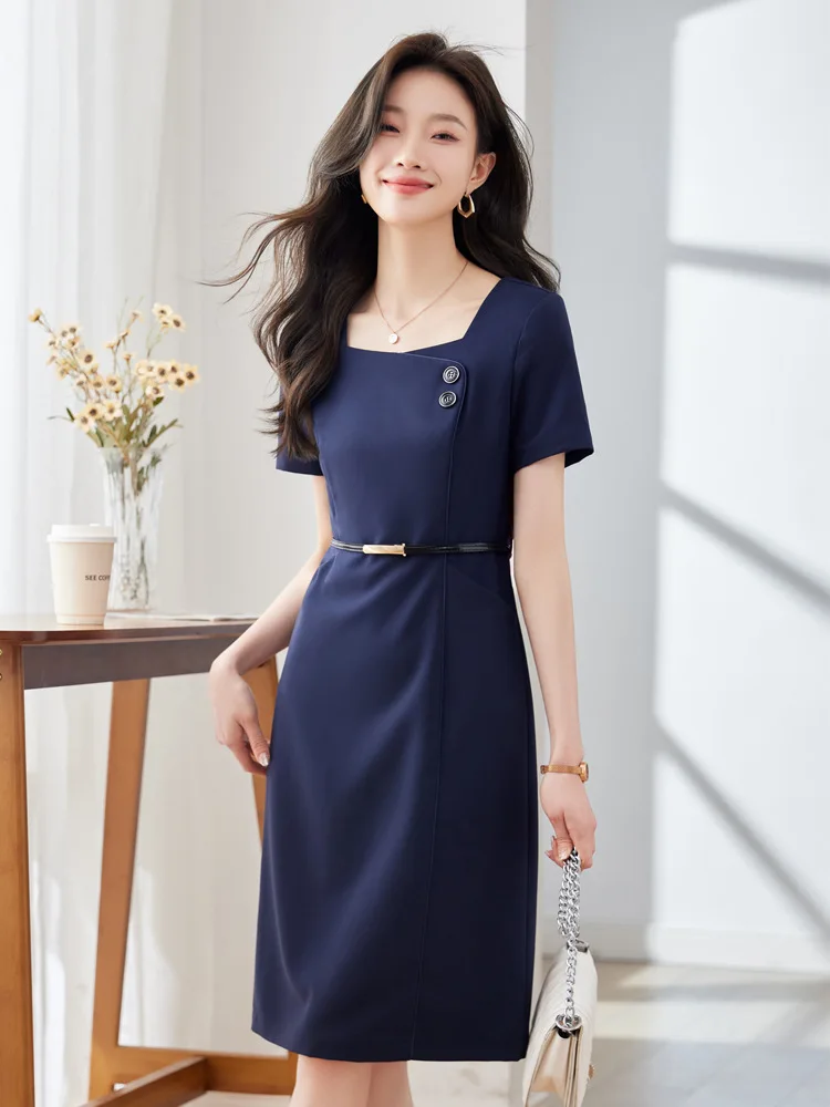 

Business Wear Dress Women's Summer Thin Fashion Jewelry Shop Beauty Salon Front Desk Frock Temperament Office Suits Skirt