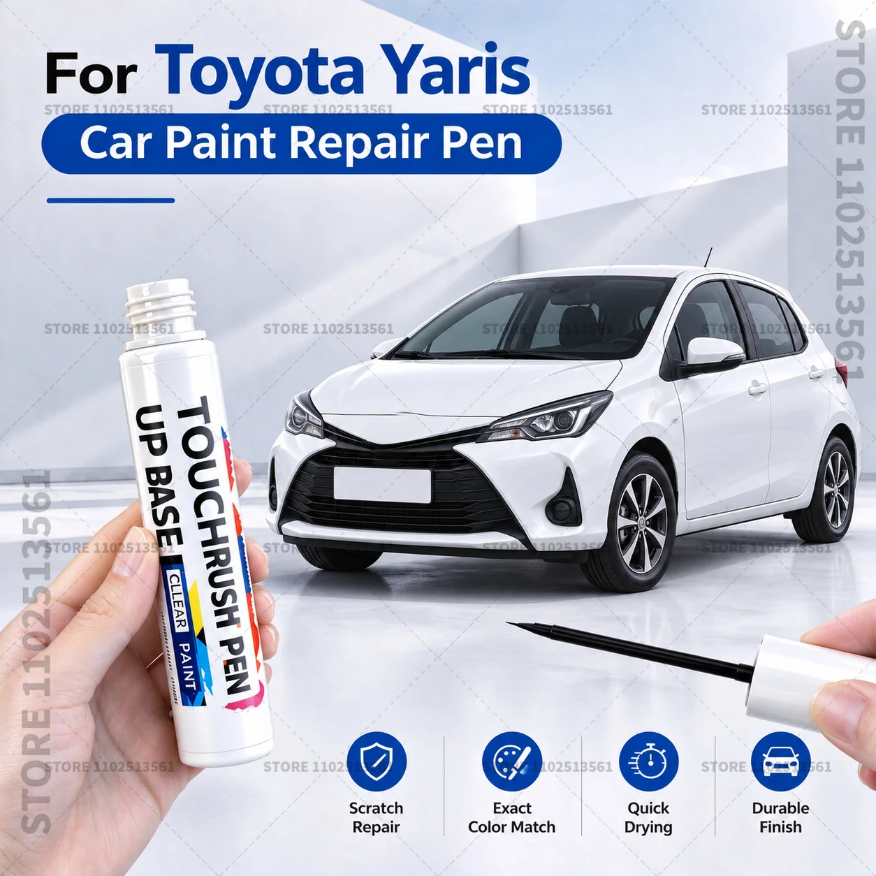 Car Paint Repair Pen for Minor Scratches Automotive Touch Up Paint for Exterior Panels For Toyota Yaris Blue White Black Bronze
