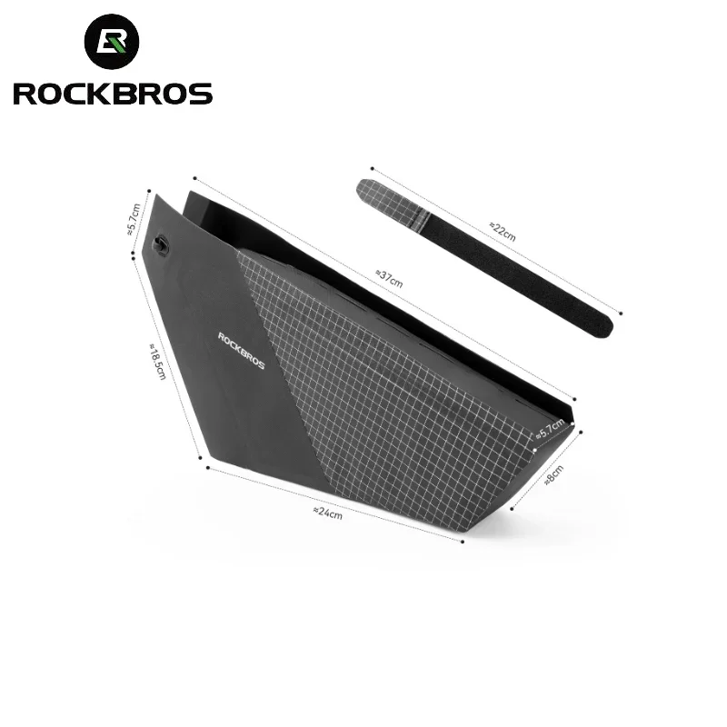 ROCKBROS Fahrrad-Unterrohrtasche 1,7L Wasserdichte Nahtlose Fahrradrahmentasche Schnellmontage Großraumtasche für MTB Rennrad