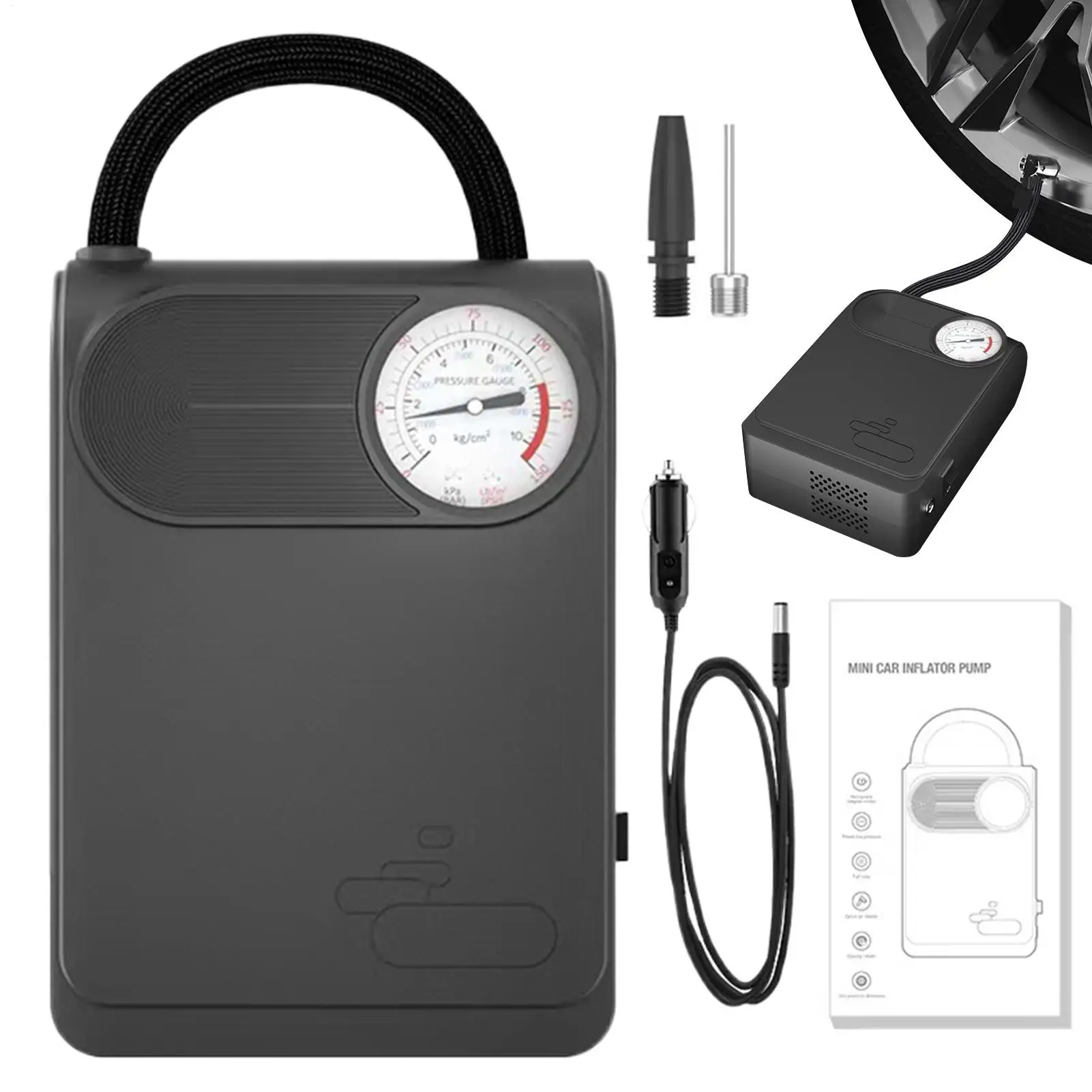 

Tire Air Pump Digital Display Wired Automotive Inflation Tool Smart Air Pump For Car Tires For Motorcycles Bikes Bicycle