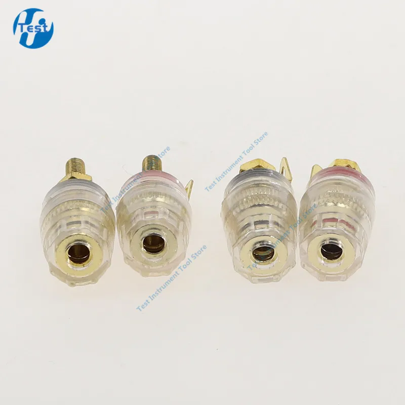 2pcs Banana Connector 4mm Thread Medium Amplifier Speaker Spade Terminal Binding Post Banana Plug Socket Connector 33MM 43MM