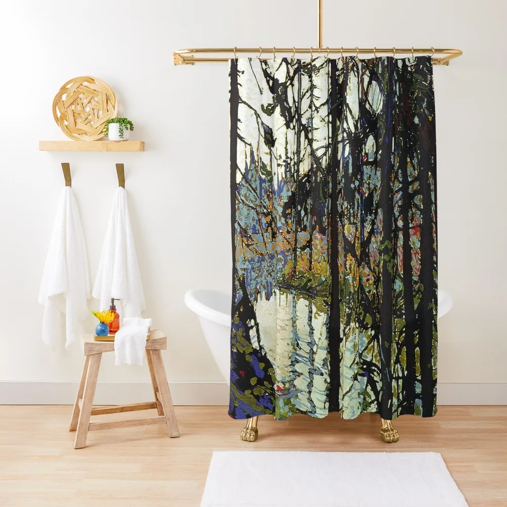 

Tom Thomson - Northern River Shower Curtain Cover Bathroom Deco Bathroom Fabric Waterproof Shower And Anti-Mold Curtain