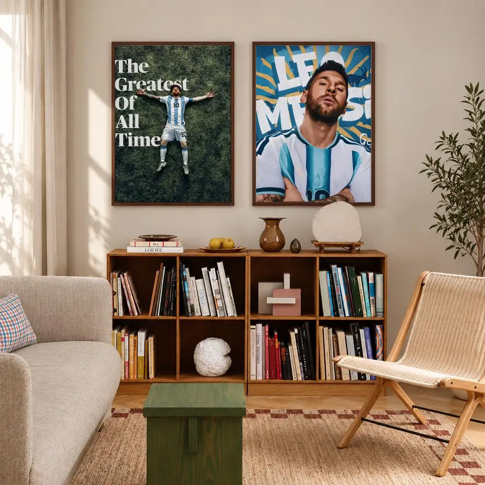 Legendary Football Athlete MESSI Poster Self‑Adhesive Waterproof Poster Sticker Coffee House Bar Wall Art Home Decor
