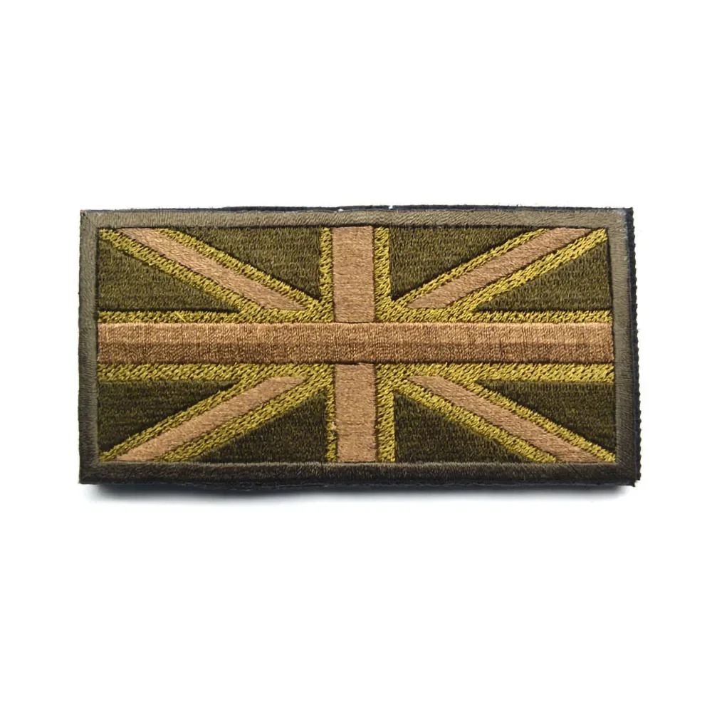 Embroidered BRITISH Flag HookLoop Patch Union Jack England UK Great Britain UNITED KINGDOM FLAG APPLIQUE Badge Sticker