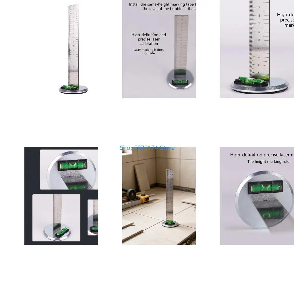 Y3NB High Accuracy Equal Height Ruler Tile Spacing Tool with Builtin Bubble Level And Rustproof Steel Construction