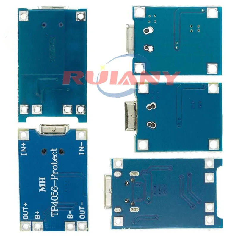 Tipo-c/Micro USB 5V 1A 18650 TP4056 Módulo Carregador de Bateria De Lítio Placa De Carregamento Com Proteção Dupla Funções Proteger Board