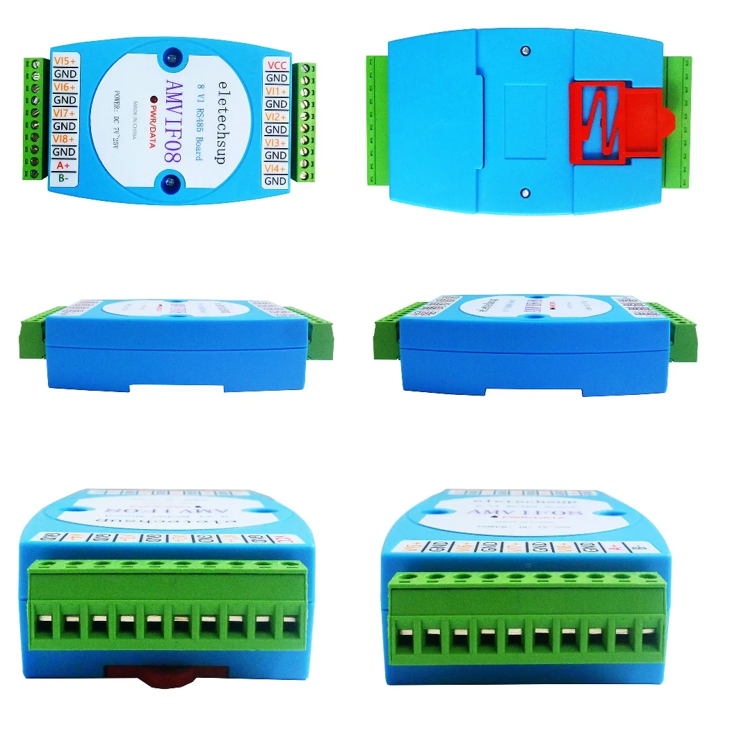 8VI 0-10V Voltage Analog Input Module ADC MODBUS RTU RS485 Serial Port UART Isolated Communication Modul