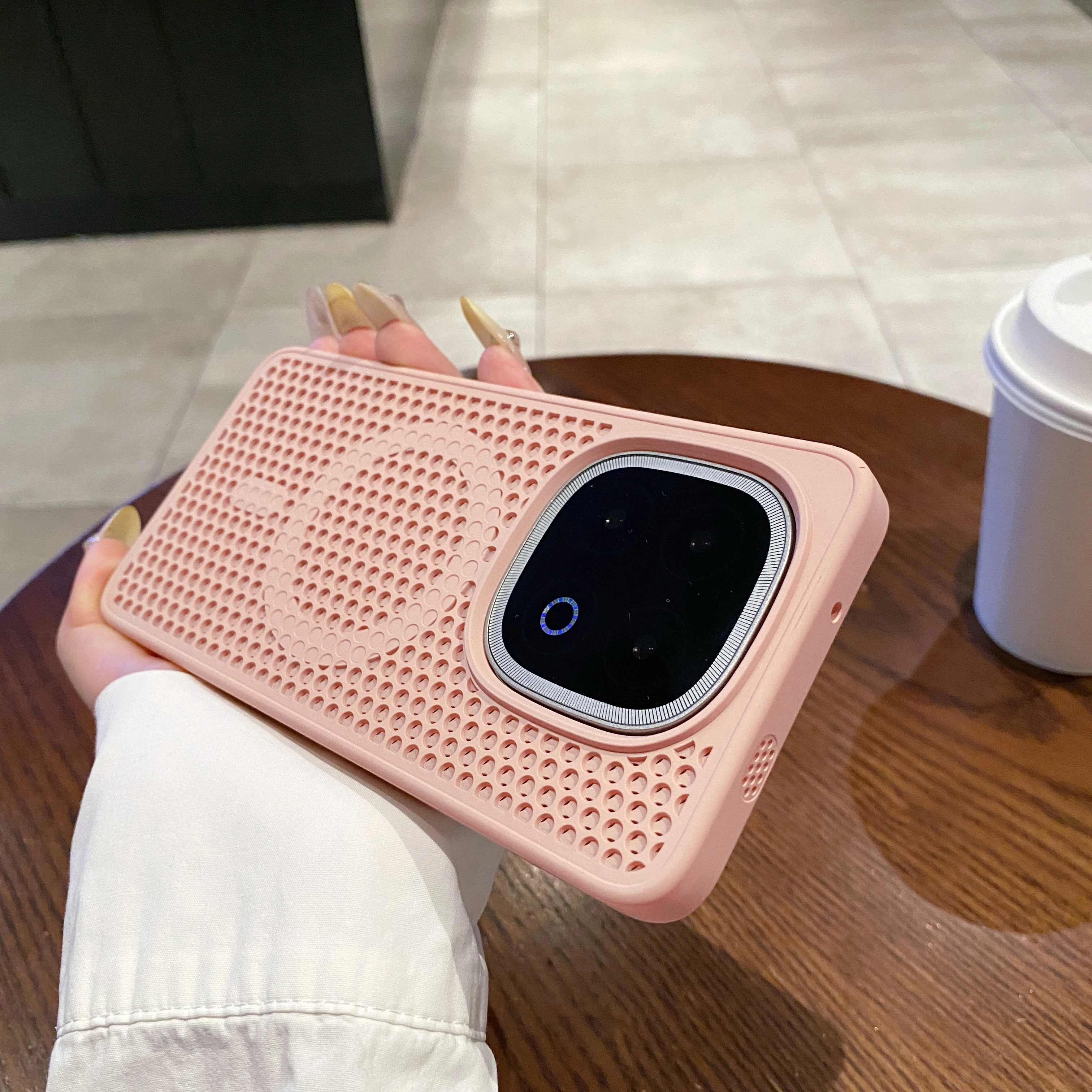 Honeycomb Grid Mesh Cooling Silicone Magsafe Case Cover Vivo Iqoo Z10 Turbo Pro Heat Dissipation Shell Phone Coque Iqoo Z9 Turbo