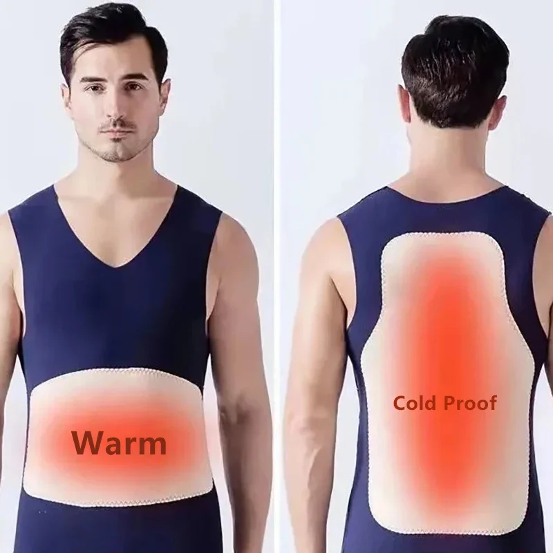 

New De Rong Seamless Patch Warm Vest Men Tops Double-Sided Thick Insulation Underwear Warm Comfort Base Shirt Autumn Winter