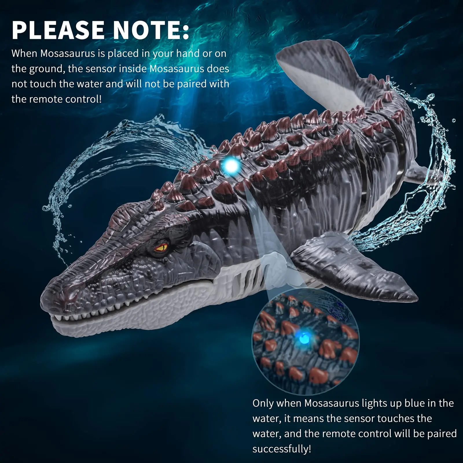Rc mosasaurus dinossauro barco brinquedo 2.4ghz controle remoto elétrico água animal navio para crianças piscina ao ar livre verão meninos presente de aniversário