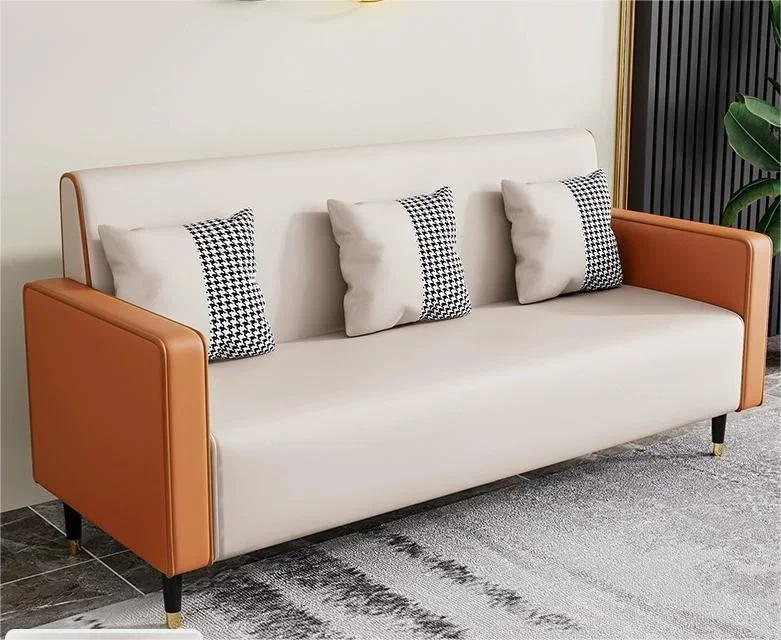 أريكة مكتب الاستقبال الحديثة الفاخرة والمريحة من الجلد لغرفة المعيشة