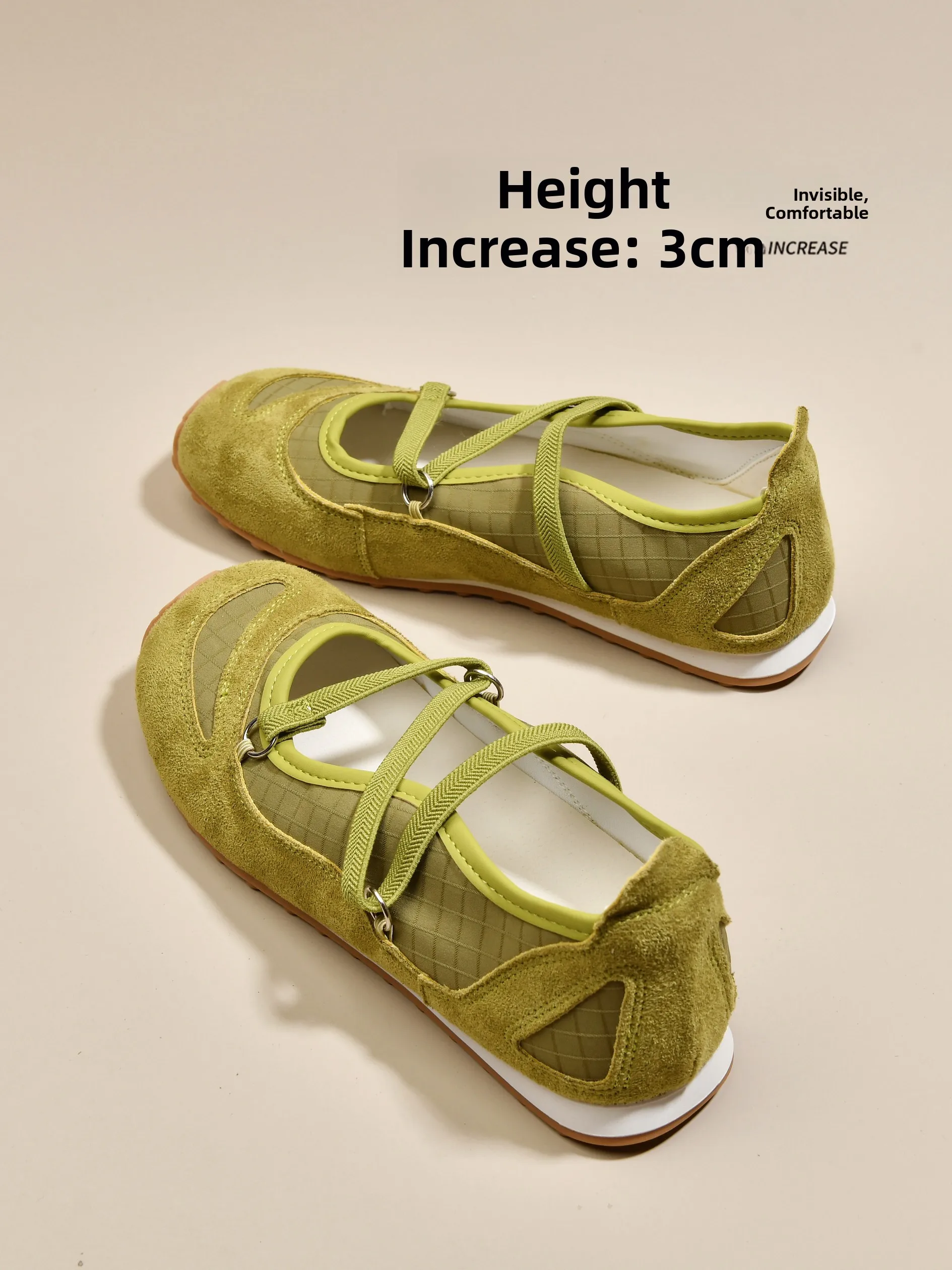green-wild-fairy-mary-janes-ballet-style-sports-shoes-women's-summer-casual-sport-shoes-heightening-effect-ultrafine-fiber