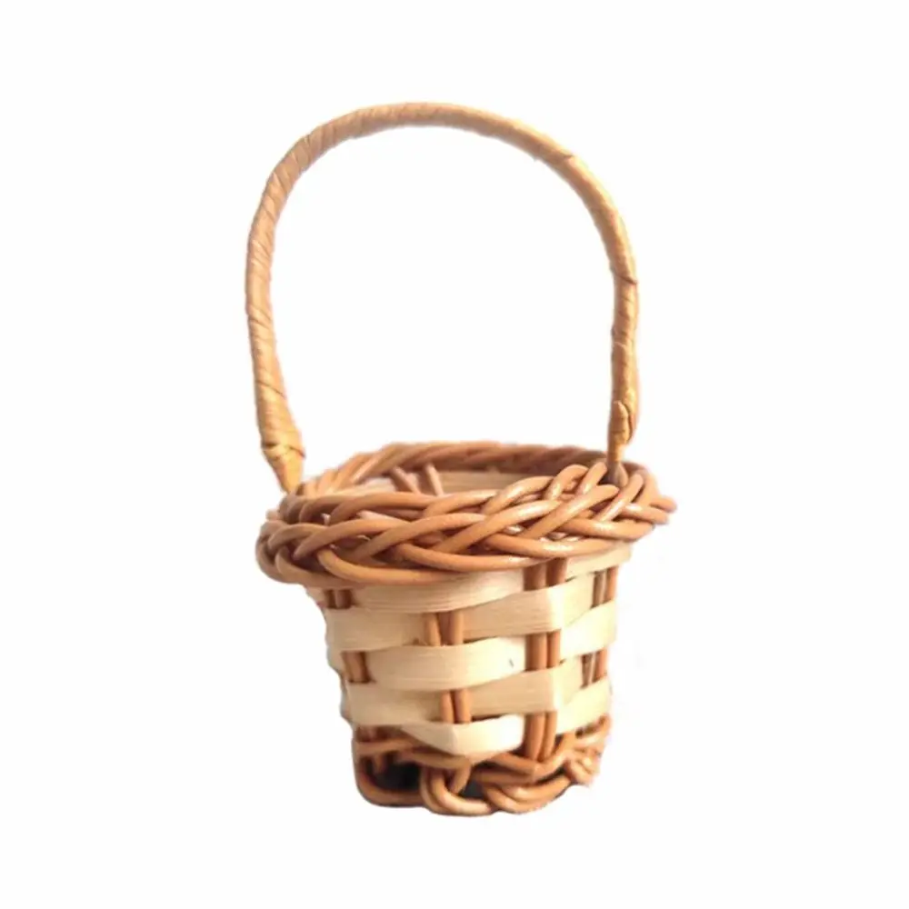 1Pc Mini Braid Flower Baskets with Handle Party Supplies Handheld Baskets Flower Arrangement Basket Wedding Ornaments  ﻿