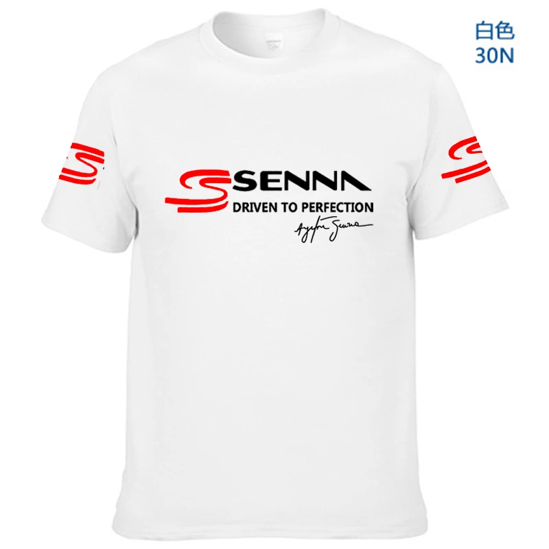 100% Cotton Men\'s T Shirt Ayrton Senna Print oversized T shirt Harajuku custom T-shirt short sleeve POLO shirt golf shirt top